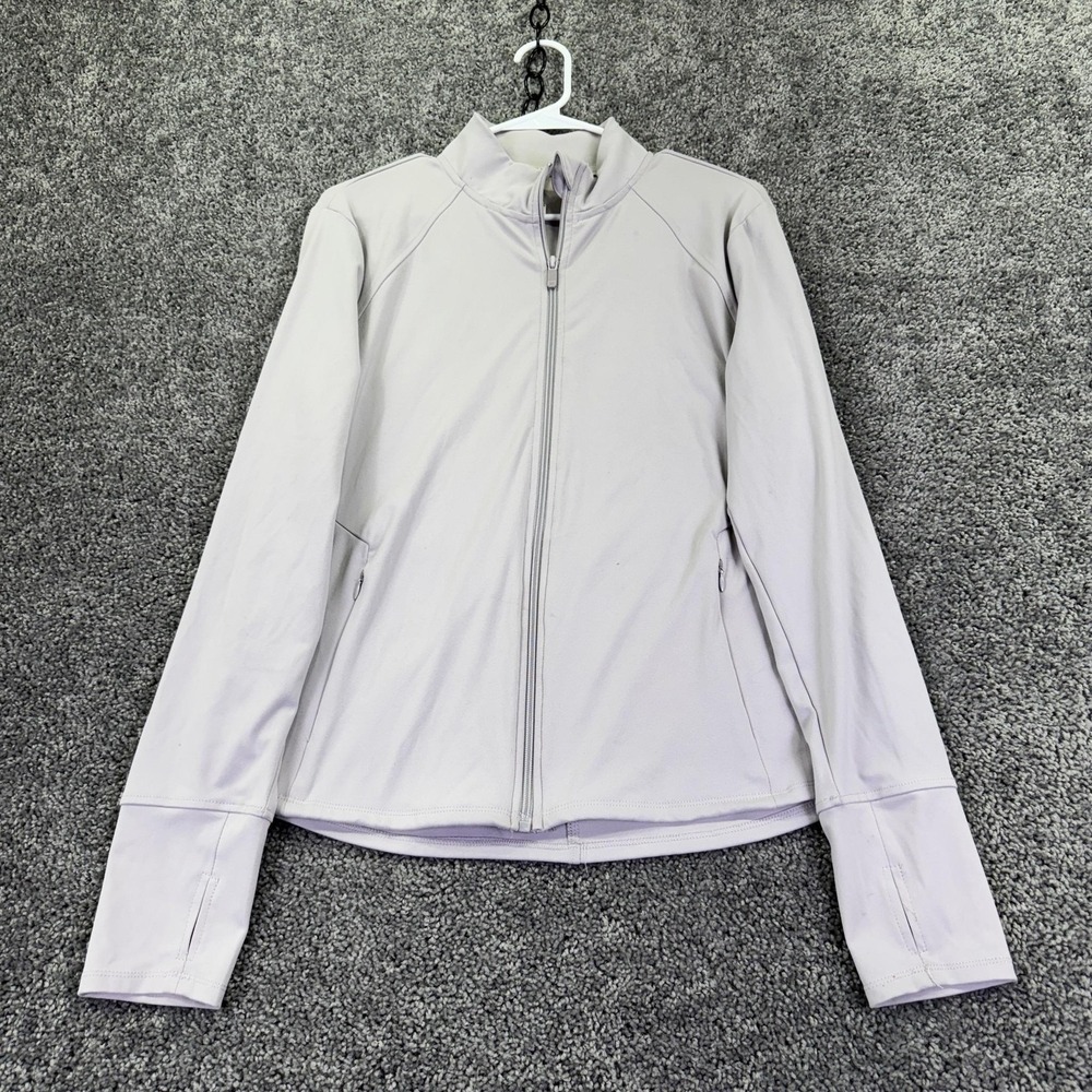 RBX Jacket Womens Large Purple Full Zip Softshell Thumbholes Running Athletic